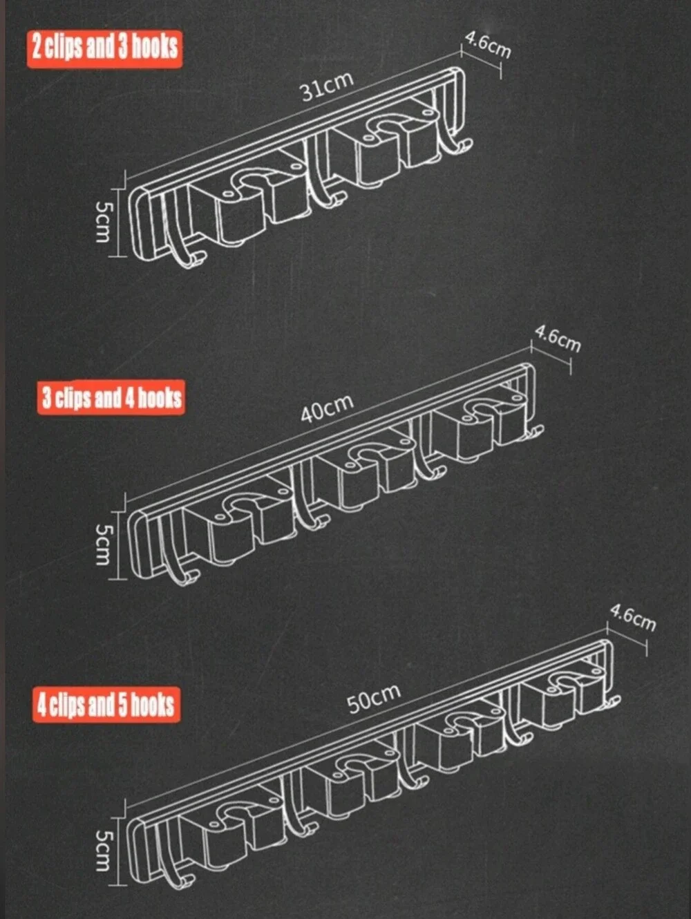 Rubbermaid Beige and Gray Wall-Mounted Mop and Broom Organizer